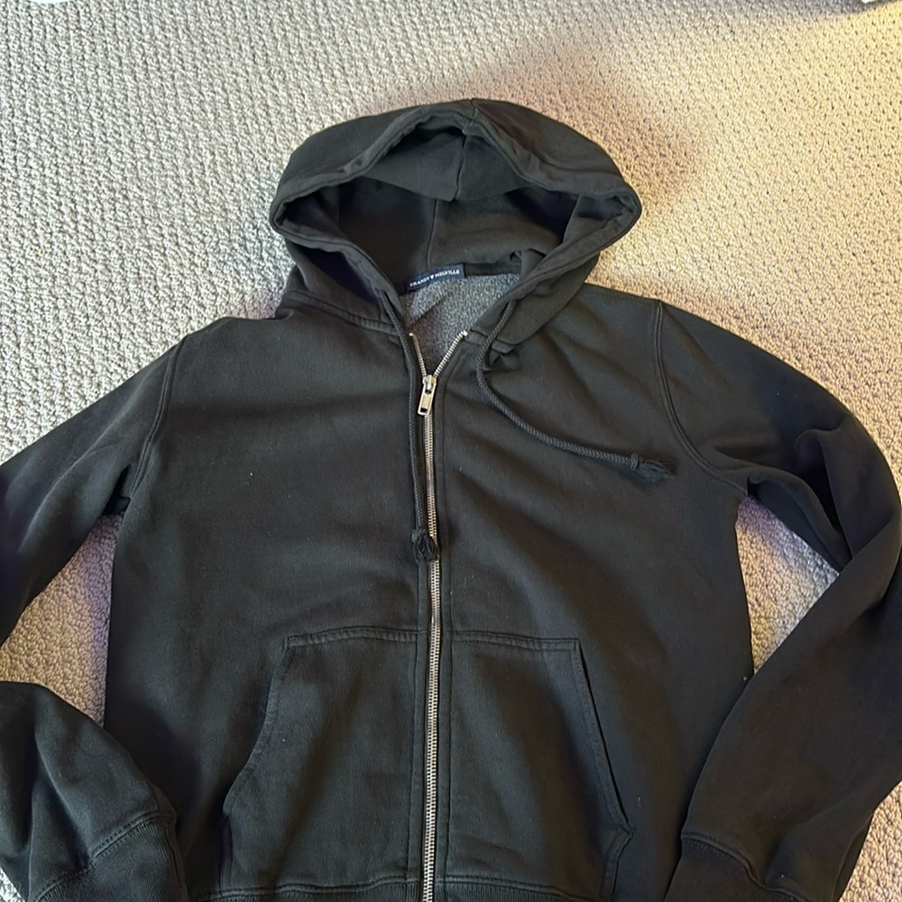 brandy zip up, fitted not oversized!